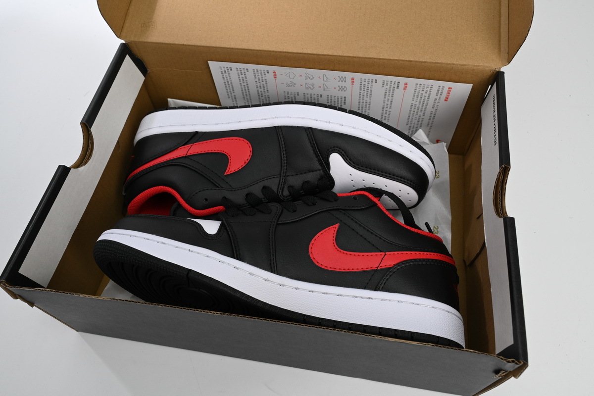 Air Jordan 1 Low Black White Red 553558063