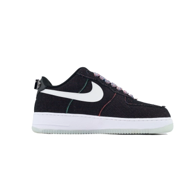 Nike Air Force 1 07 Low Black Denim Sneakers FN8883-011 02