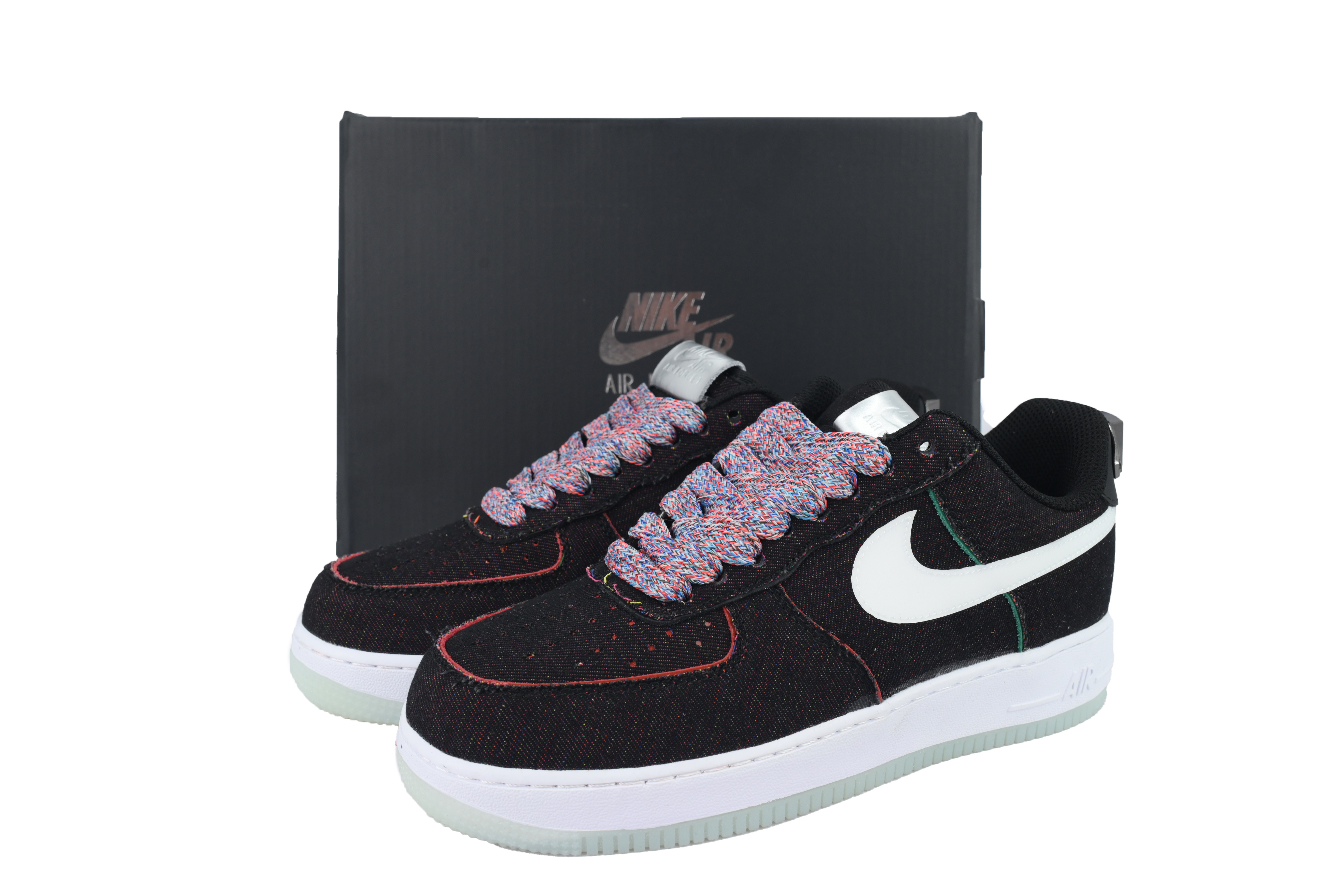 Nike Air Force 1 07 Low Black Denim Sneakers FN8883-011
