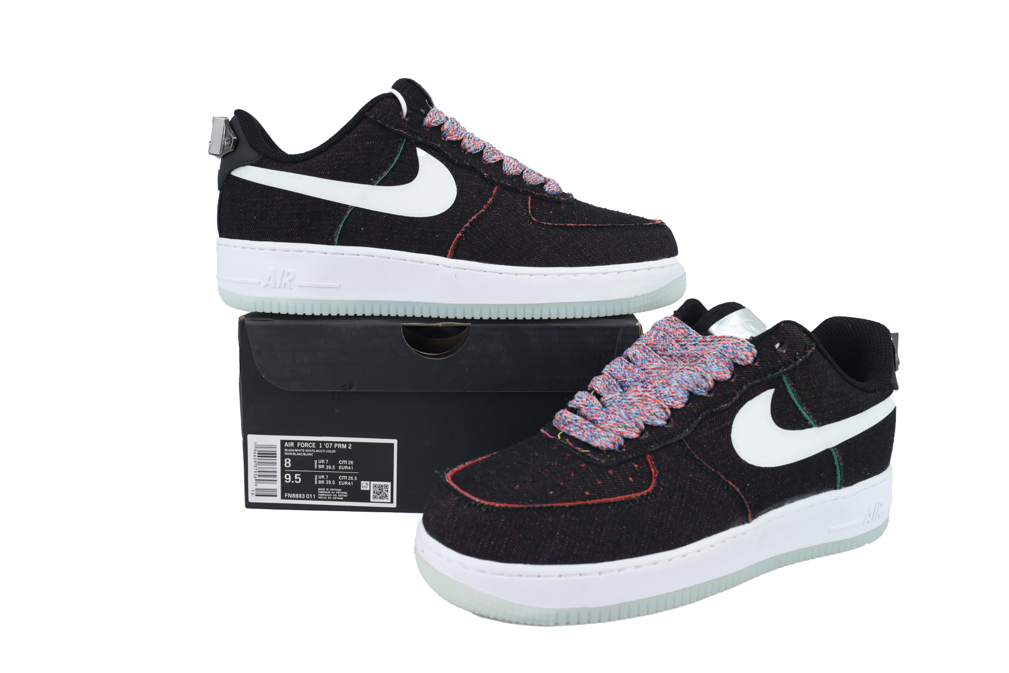 Nike Air Force 1 07 Low Black Denim Sneakers FN8883-011