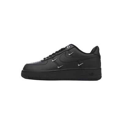 Nike Air Force 1 Low Black Silver Mini Swoosh HQ1180-001  01