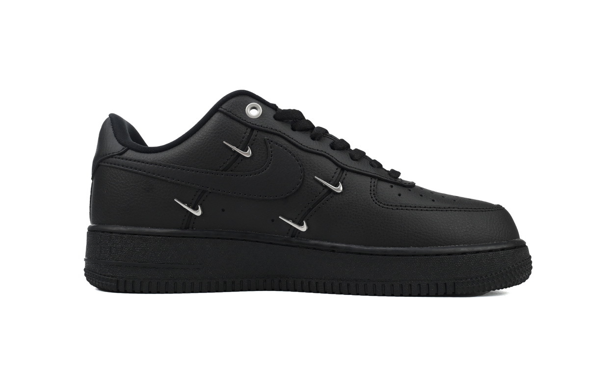 Nike Air Force 1 Low Black Silver Mini Swoosh HQ1180-001 