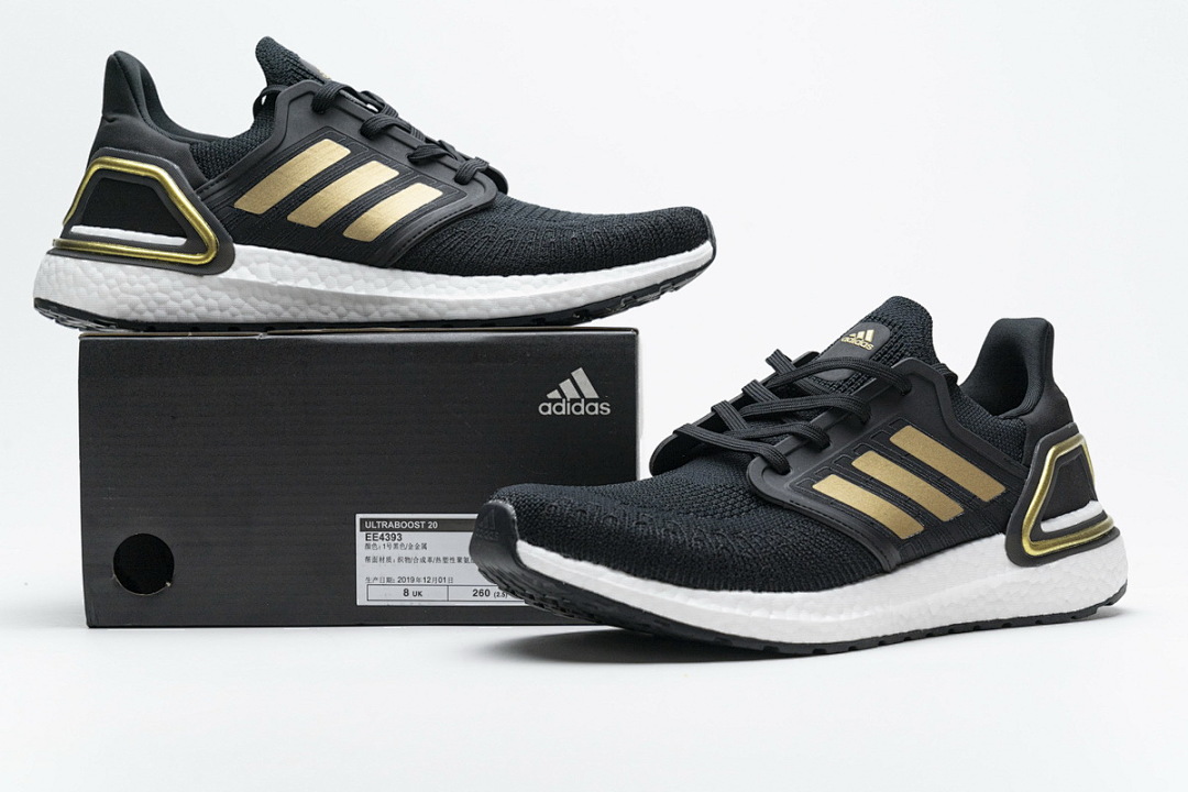  adidas Ultra BOOST 20 CONSORTIUM Black Gold Metallic Real Boo EE4393