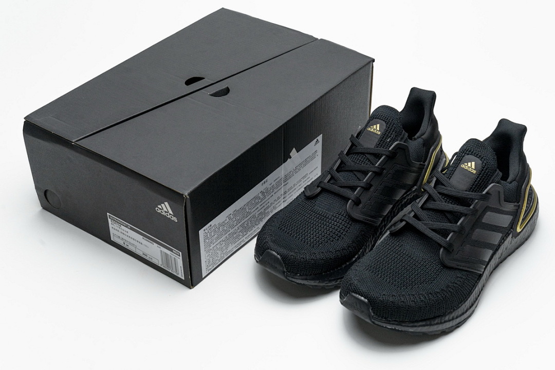  adidas Ultra BOOST 20 CONSORTIUM Black Gold Real Boost EG0754