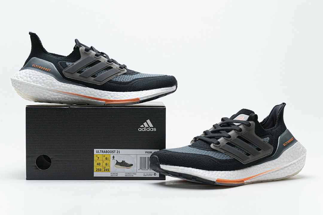  adidas Ultra Boost 2021 Black Grey Orange FY0389