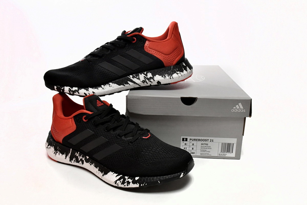 GV7702 adidas Pure Boost 21 Black Vivid Red