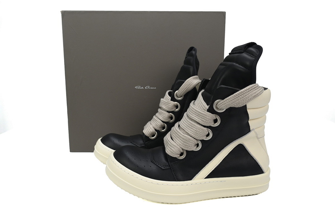 Rick Owens GeoBasket Oversized Eylet Black White