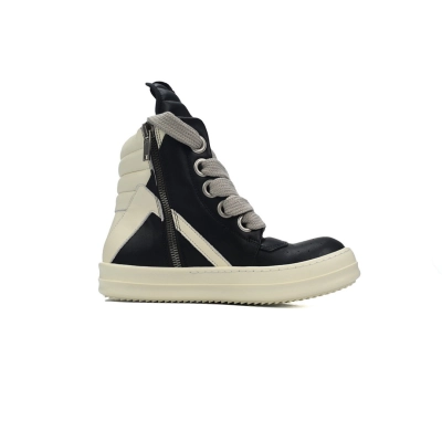 Rick Owens GeoBasket Oversized Eylet Black White 02
