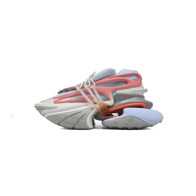 YM1VJ309 BALMAIN Multikolor Buty sportowe Grey Blue Red 01