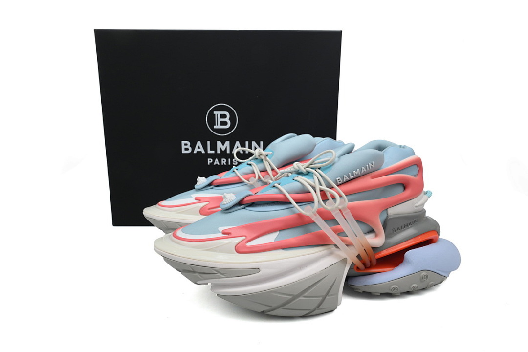 YM1VJ309 BALMAIN Multikolor Buty sportowe Grey Blue Red