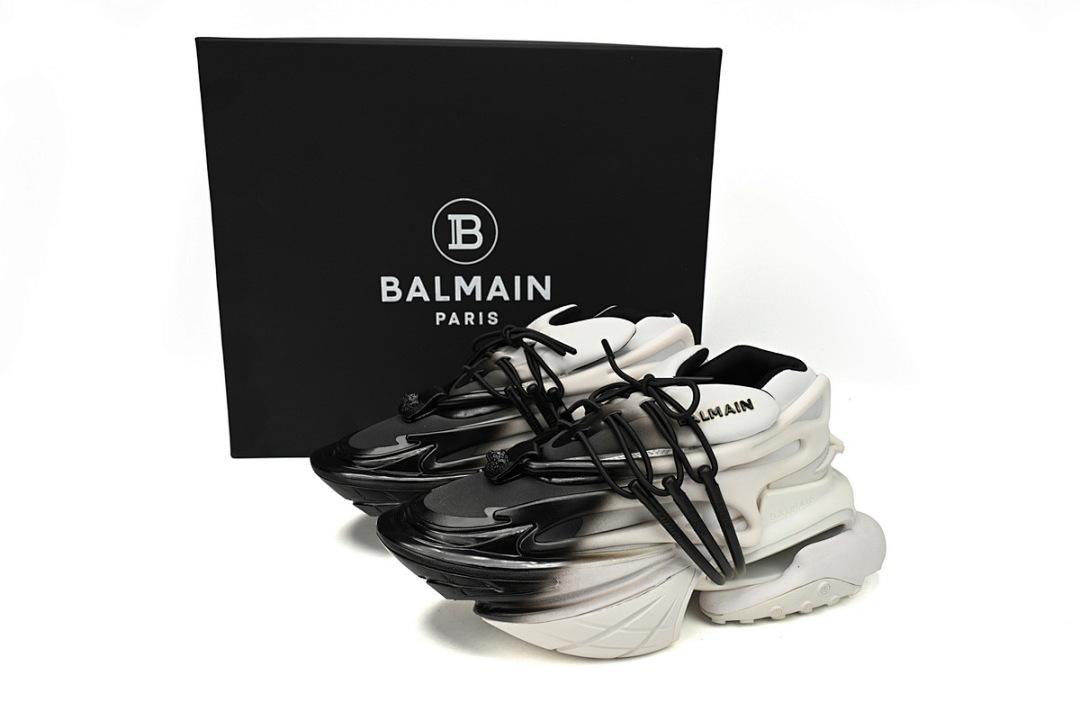 YM1VJ309 BALMAIN Multikolor Buty sportowe White and Black