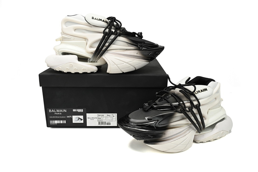 YM1VJ309 BALMAIN Multikolor Buty sportowe White and Black