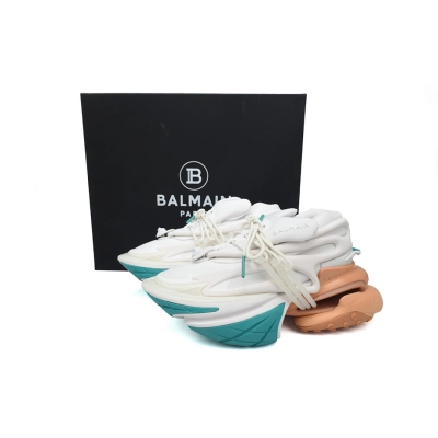 YM1VJ309 BALMAIN Multikolor Buty sportowe White Green Orange 02