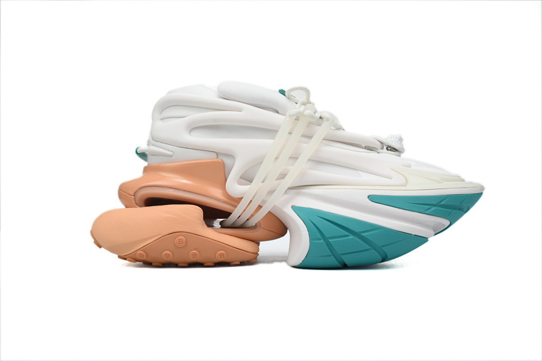 YM1VJ309 BALMAIN Multikolor Buty sportowe White Green Orange