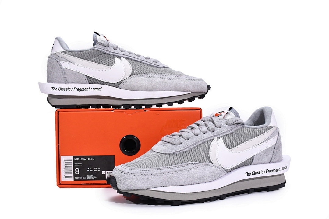 DH2684-001 Fragment Design x sacai x Nike LDWaffle Light Smoke Gre