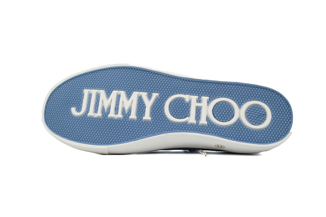 Jimmy Choo Palma Maxi Blue Canvas Platform Trainers PALMAMAXIFCYE043621