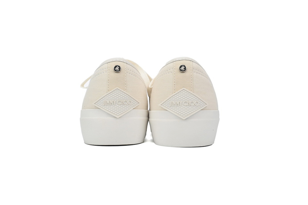 Jimmy Choo Palma Maxi White Canvas Platform Trainers PALMAMAXIFCYE