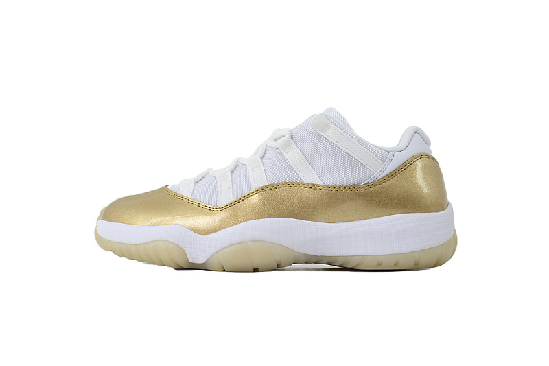 Air Jordan 11 Retro Low White Metallic Gold Basketball Shoes AH7860-102