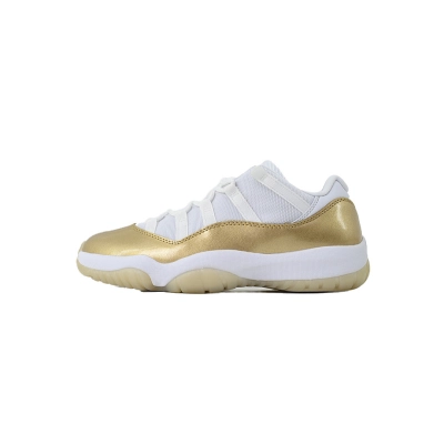 Air Jordan 11 Retro Low White Metallic Gold Basketball Shoes AH7860-102 01