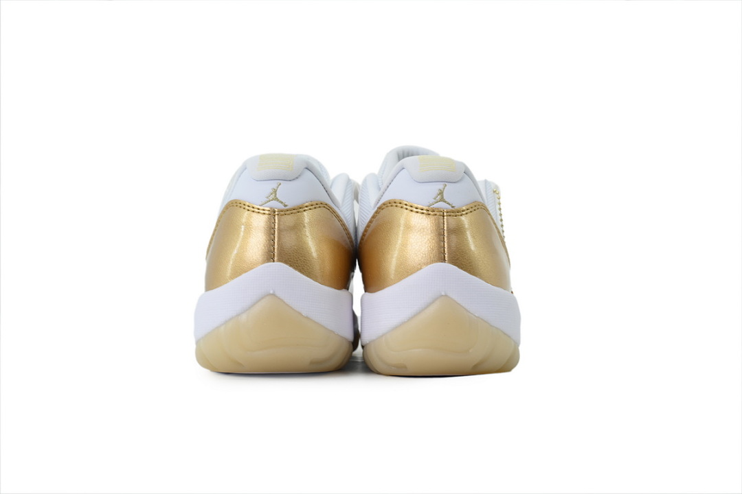 Air Jordan 11 Retro Low White Metallic Gold Basketball Shoes AH7860-102