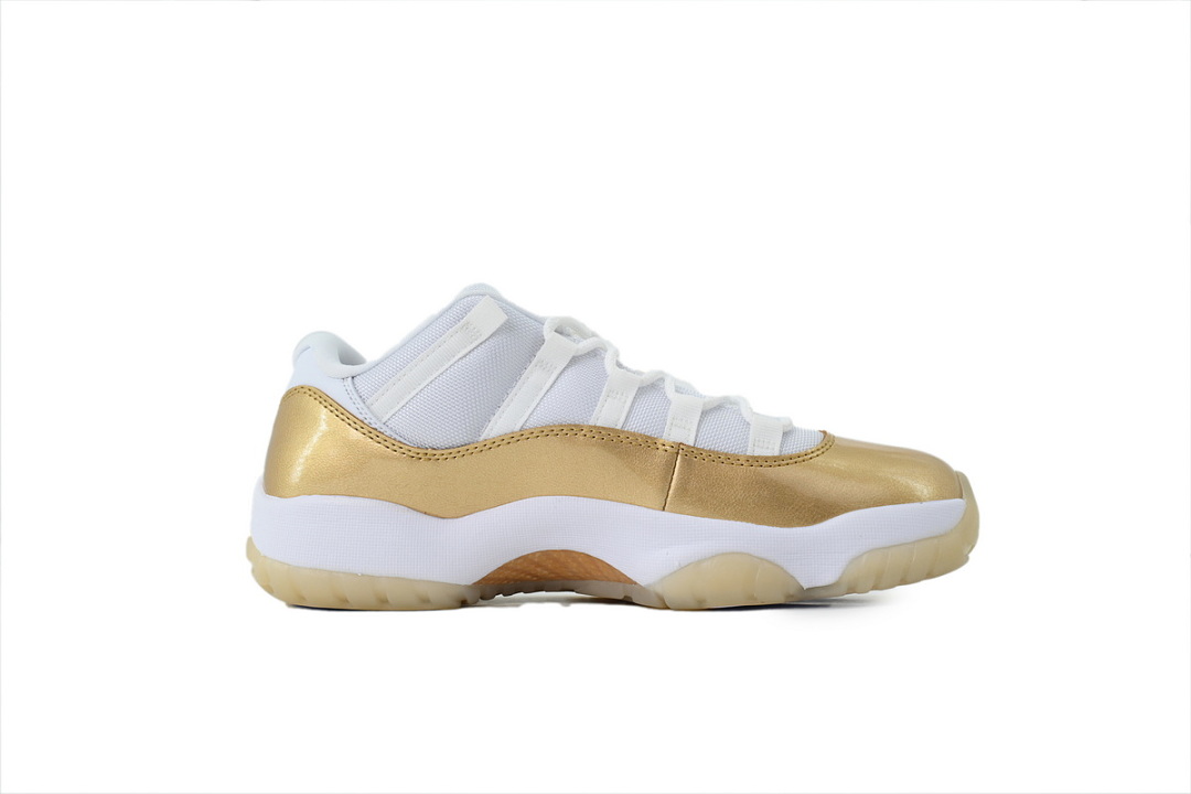 Air Jordan 11 Retro Low White Metallic Gold Basketball Shoes AH7860-102