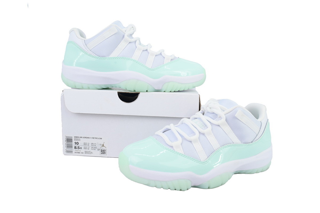 Air Jordan 11 Retro Low Mint Green Ice Sneakers AH7860-103 