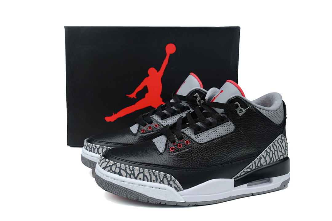 Air Jordan 3 Retro Black Cement Men's Basketball Shoes Sneakers