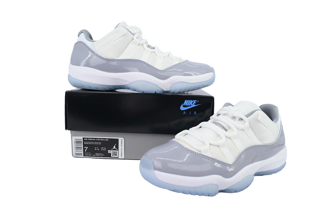 Air Jordan 11 Retro Low Grey White Ice Blue Sneakers AV2187-140 