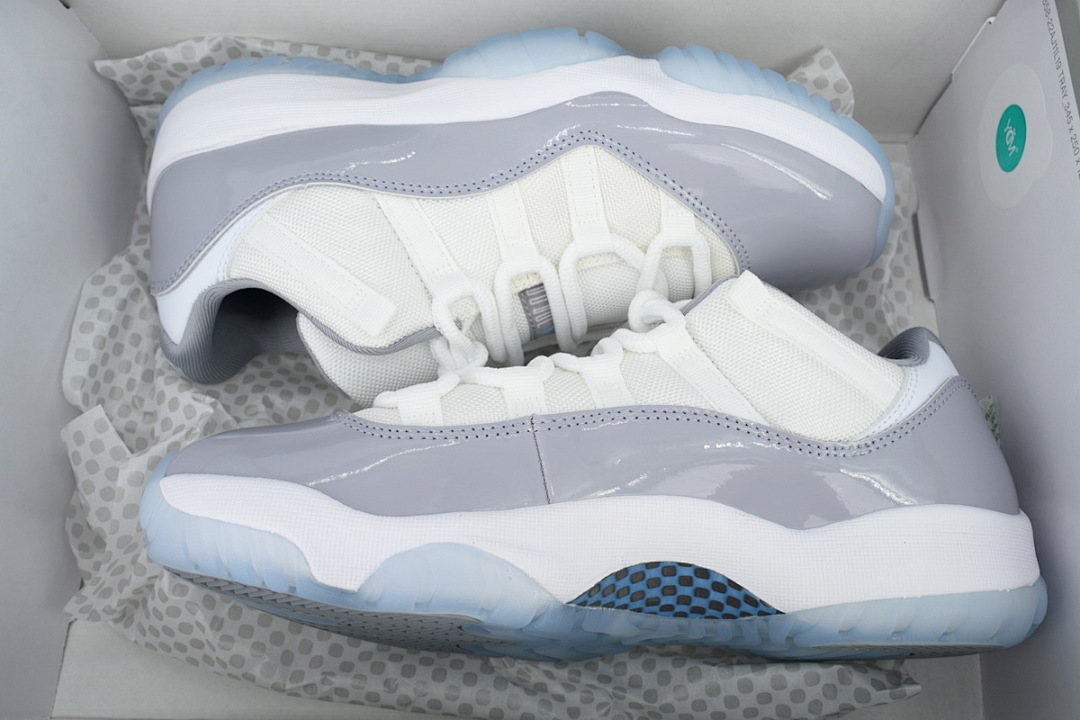 Air Jordan 11 Retro Low Grey White Ice Blue Sneakers AV2187-140 