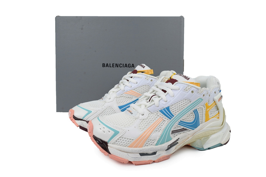Balenciaga Runner White Blue Yellow Pink Multi