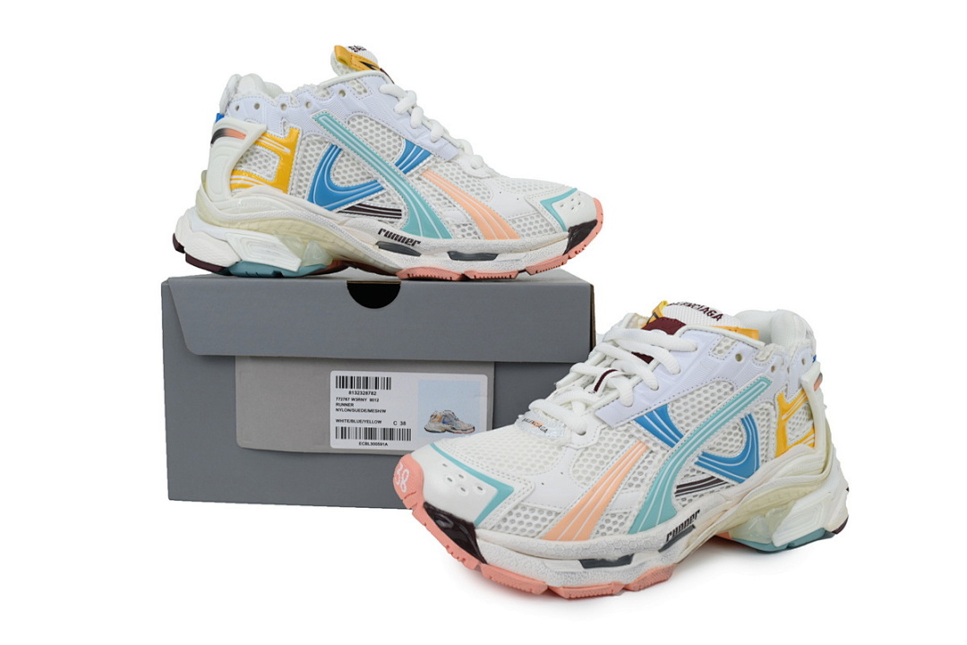 Balenciaga Runner White Blue Yellow Pink Multi