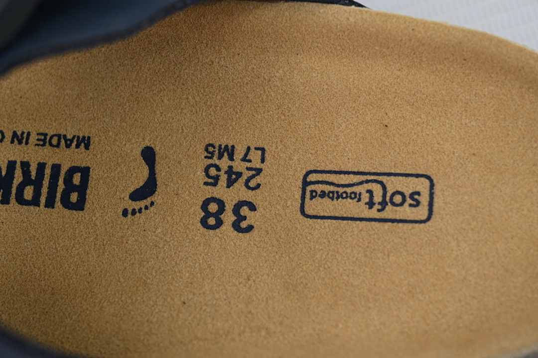 Birkenstock Boston Soft Footbed Blue Leather Surface