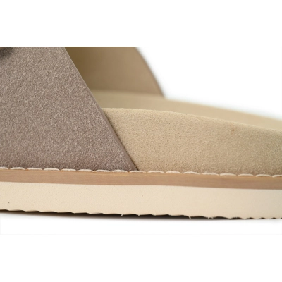 Brunello Cucinelli Suede Slide Sandals Beige 02