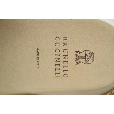 Brunello Cucinelli Suede Slide Sandals Beige 02