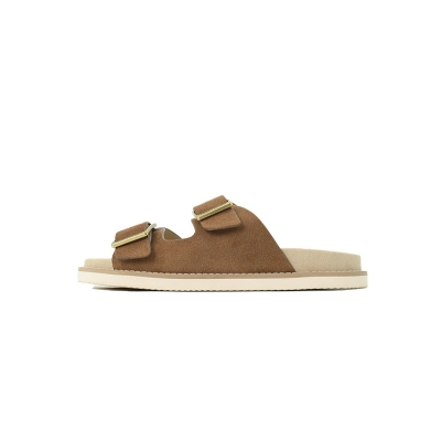 Brunello Cucinelli Suede Slide Sandals Brown 01