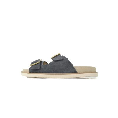 Brunello Cucinelli Suede Slide Sandals Grey 01