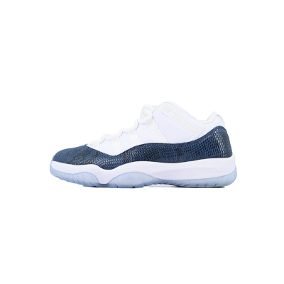 Air Jordan 11 Retro Low, azul marino, piel de serpiente, CD6846-102 01