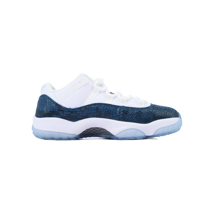 Air Jordan 11 Retro Low, azul marino, piel de serpiente, CD6846-102 02