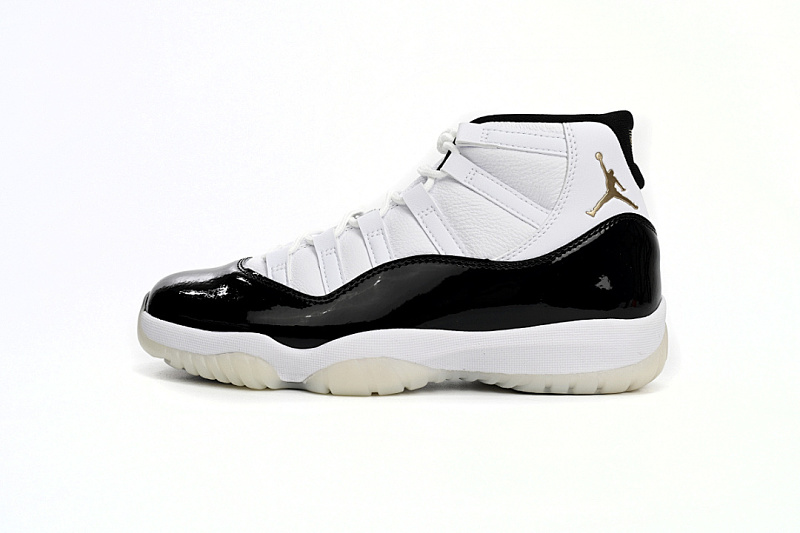 Zapatillas Air Jordan 11 DMP en negro, blanco y dorado, estilo retro, CT8012-170