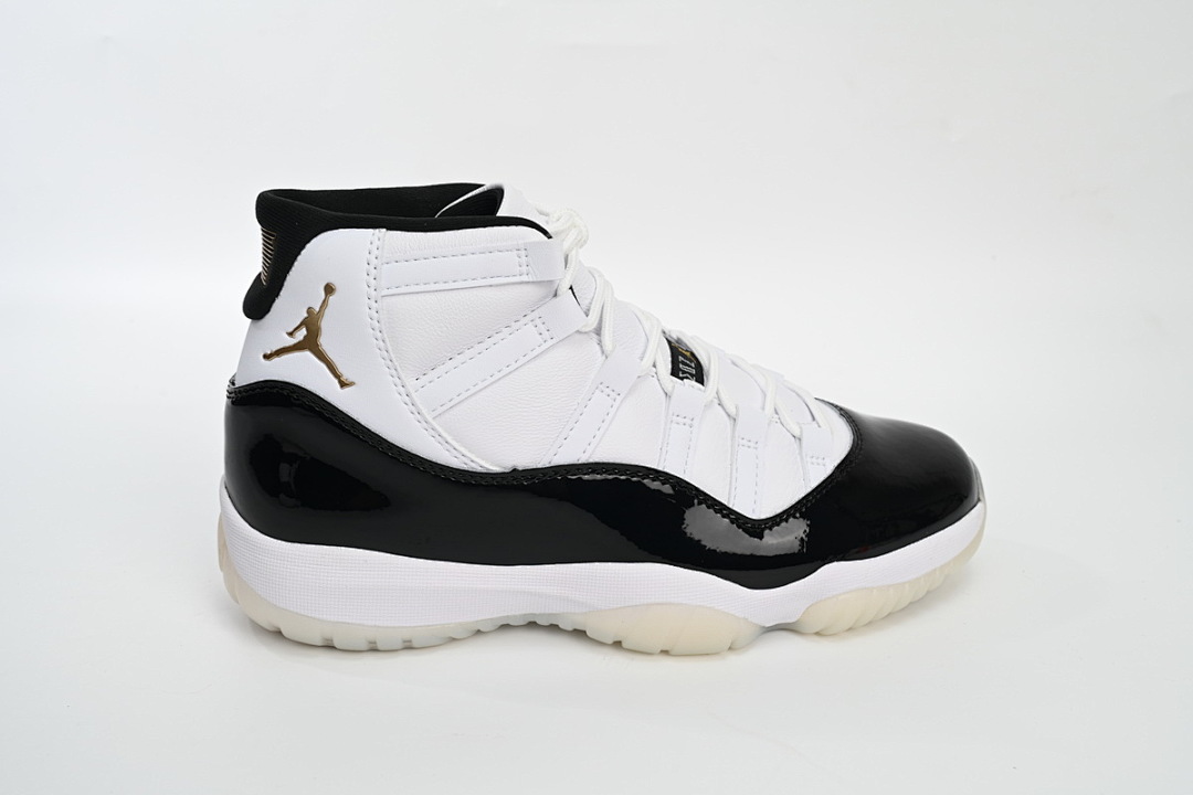 Zapatillas Air Jordan 11 DMP en negro, blanco y dorado, estilo retro, CT8012-170
