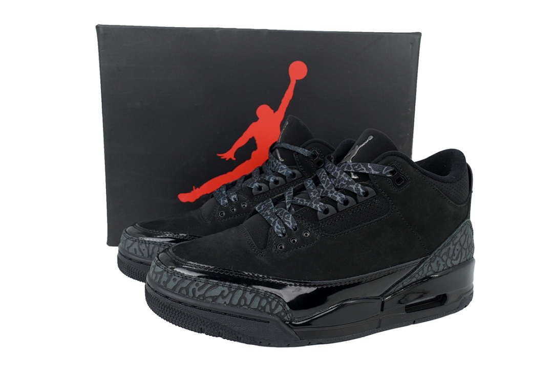 Air Jordan 3 Retro Black Cat Triple Black Basketball Shoes Sneakers CT8532-001 