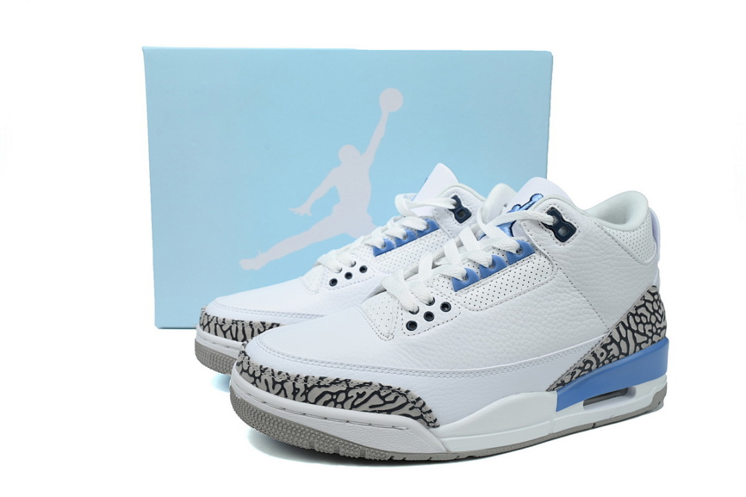 Nike Air Jordan 3 Retro UNC White University Blue Men's Basketball Shoes Retro Sneakers CT8532-104 