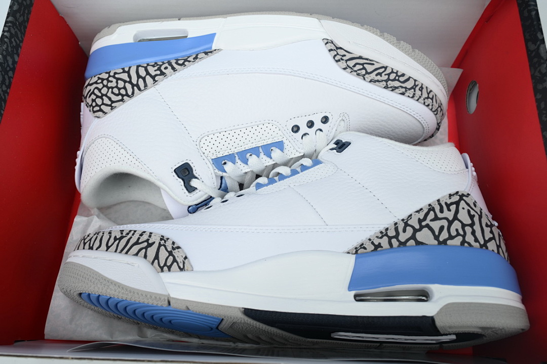 Nike Air Jordan 3 Retro UNC White University Blue Men's Basketball Shoes Retro Sneakers CT8532-104 