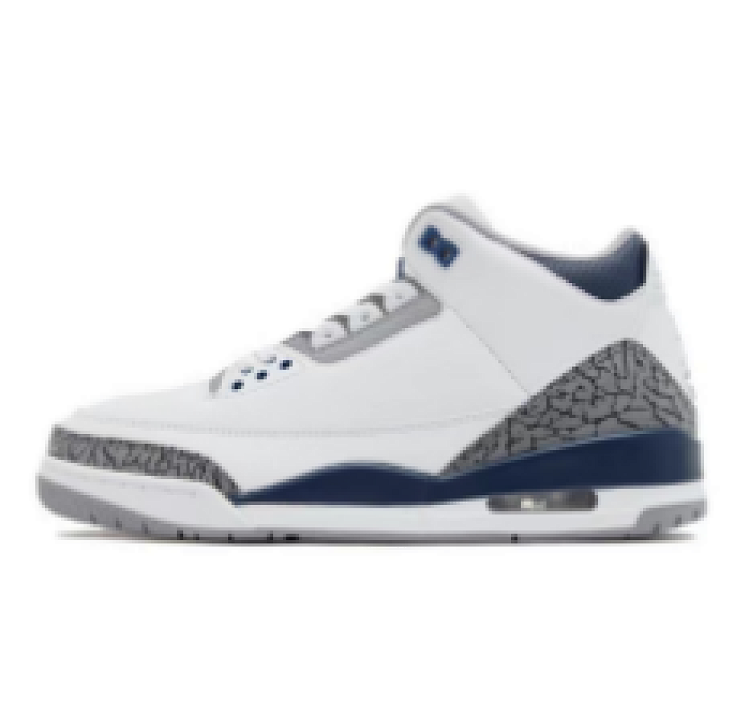 Air Jordan 3 Retro OG White Blue Elephant Print Shoes CT8532-140