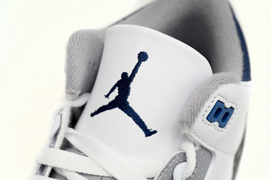 Air Jordan 3 Retro OG White Blue Elephant Print Shoes CT8532-140