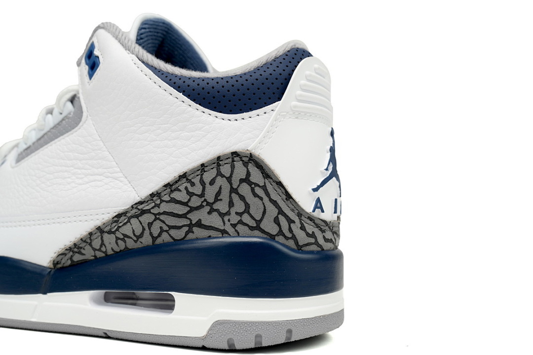 Air Jordan 3 Retro OG White Blue Elephant Print Shoes CT8532-140
