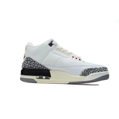 Air Jordan 3 Retro Basketball Shoes White Black Cement Grey Sneakers DN3707-100  02