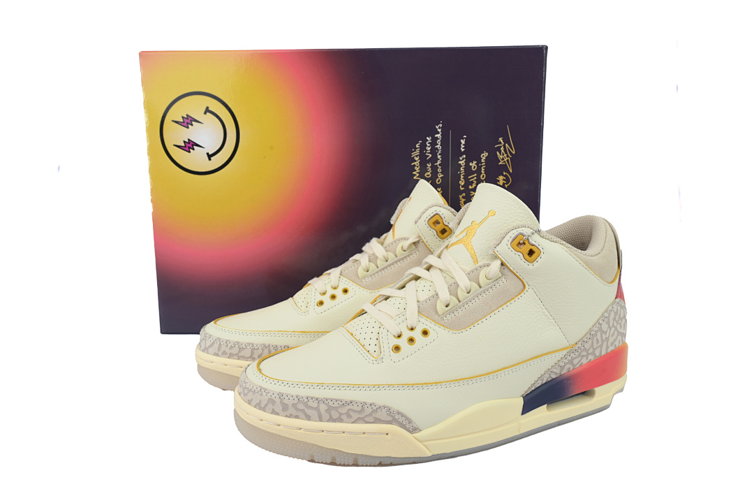  J Balvin  Air Jordan 3 Blanco, Azul y Rojo FN0344-901