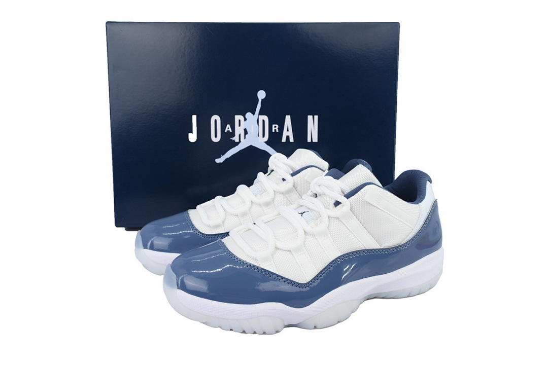 Air Jordan 11 Retro Low Navy White Ice Blue Sneakers FV5104-104