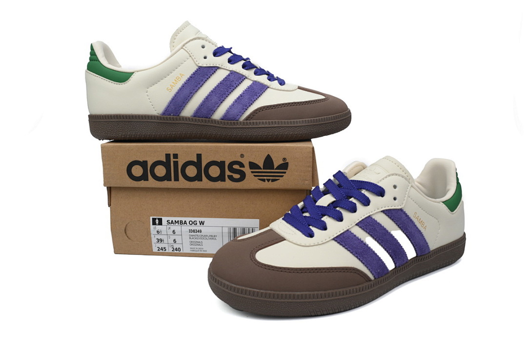 Adidas Samba OG W Cream White Purple Brown Green ID8349